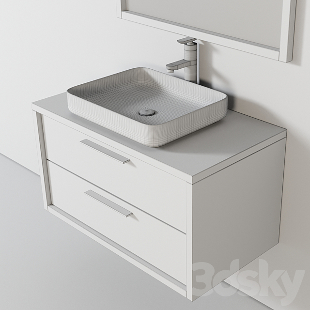 Bathroom Furniture Indiana 90cm 3ds Max - thumbnail 3