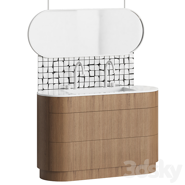 bathroom furniture japandi 3DS Max Model - thumbnail 1