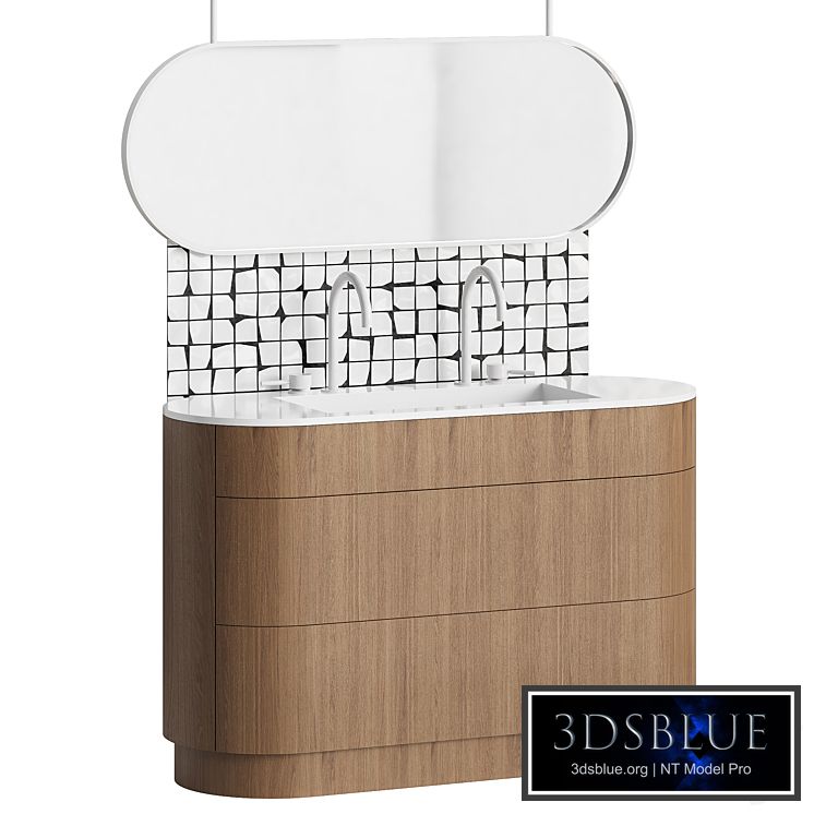 bathroom furniture japandi 3DS Max - thumbnail 3