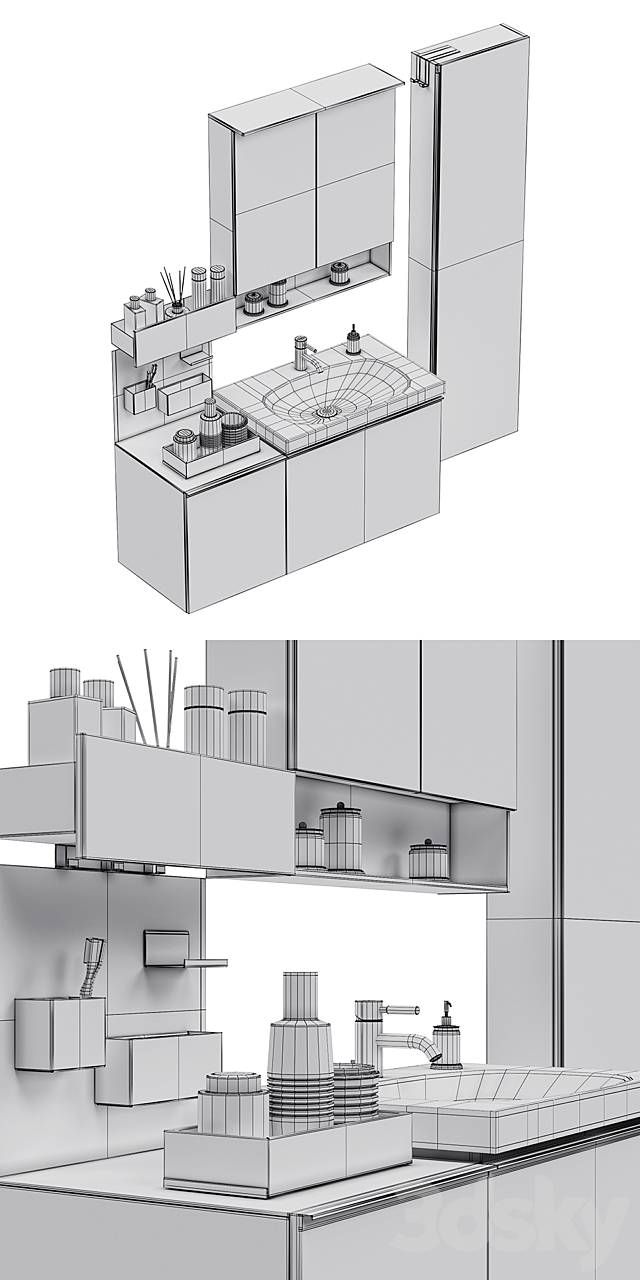 Bathroom furniture KERAMAG ACANTO 3DS Max Model - thumbnail 3