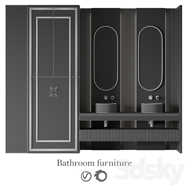 Bathroom furniture No. 30 3DS Max Model - thumbnail 5