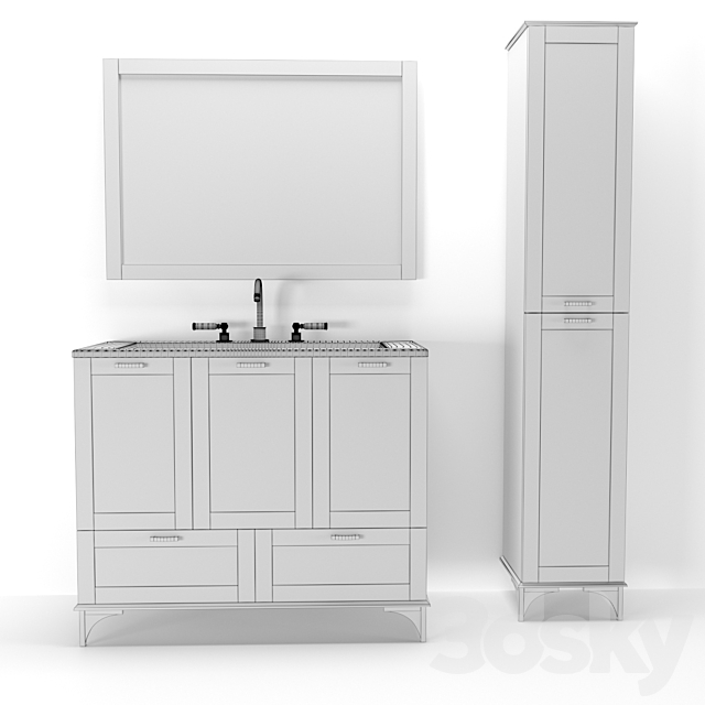 Bathroom furniture Sanflor Vanessa 3ds Max - thumbnail 3