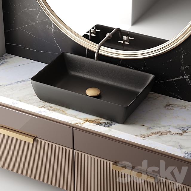 Bathroom furniture set 004 3DS Max Model - thumbnail 4