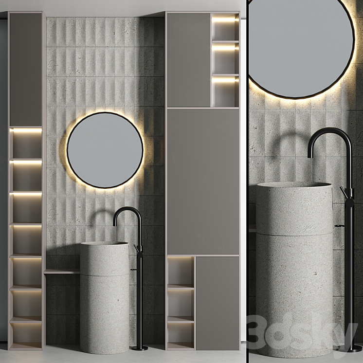 Bathroom furniture set 02 3DS Max - thumbnail 2