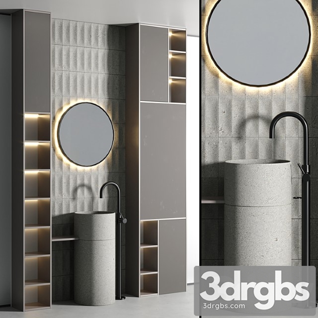 Bathroom furniture set 0201 3dsmax Download - thumbnail 1