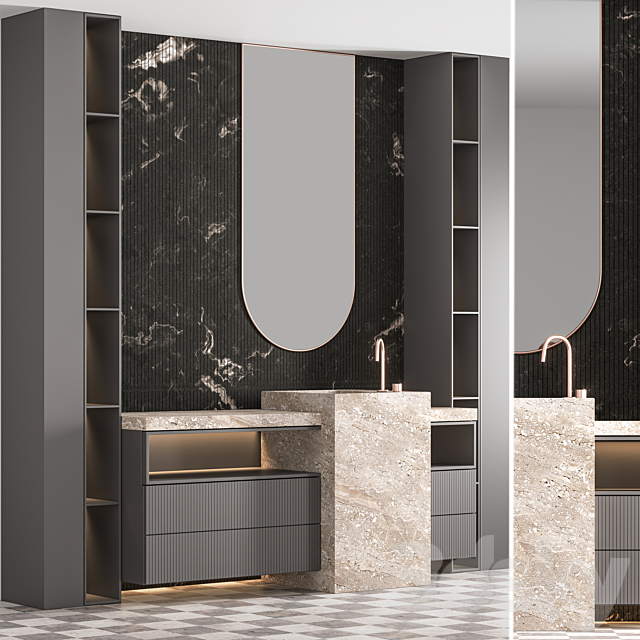 Bathroom Furniture Set 04 3DS Max Model - thumbnail 2