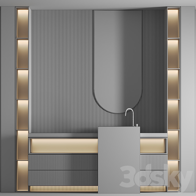 Bathroom Furniture Set 04 3DS Max Model - thumbnail 7