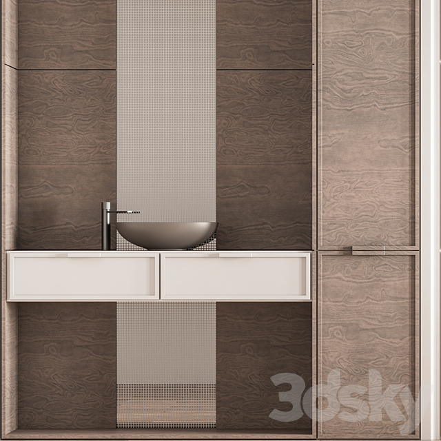 Bathroom Furniture Set 08 3DS Max Model - thumbnail 4