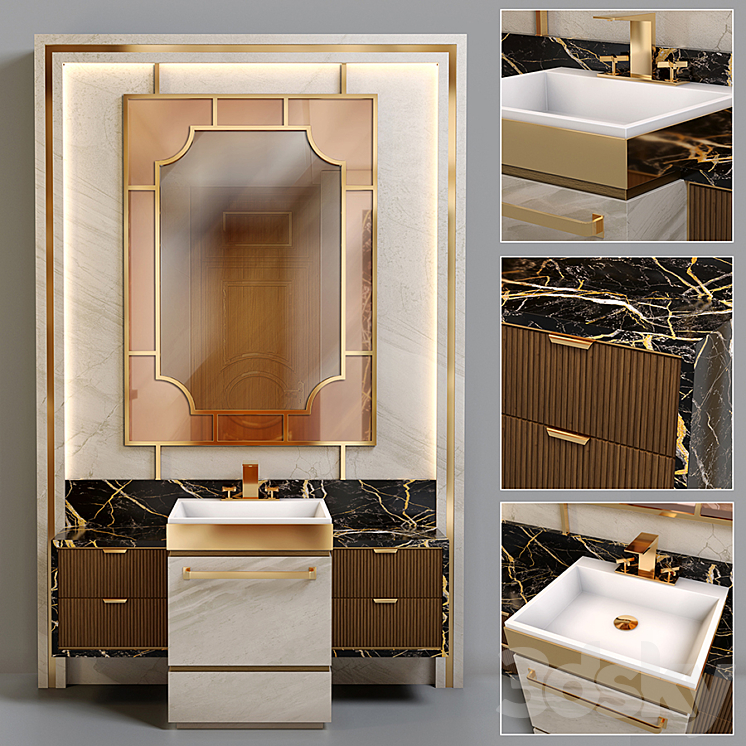 Bathroom Furniture Set 1 3DS Max Model - thumbnail 1