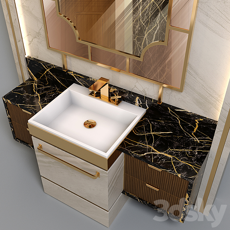 Bathroom Furniture Set 1 3DS Max Model - thumbnail 2