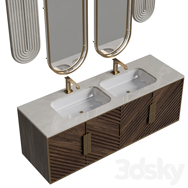 Bathroom Furniture Set 10 3ds Max - thumbnail 3