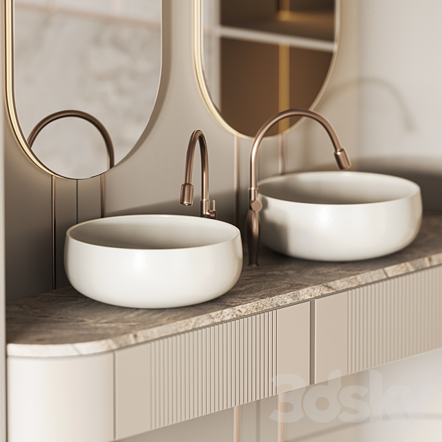 Bathroom Furniture Set 17 3DS Max Model - thumbnail 4