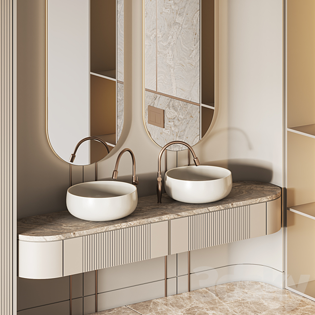 Bathroom Furniture Set 17 3DS Max Model - thumbnail 5