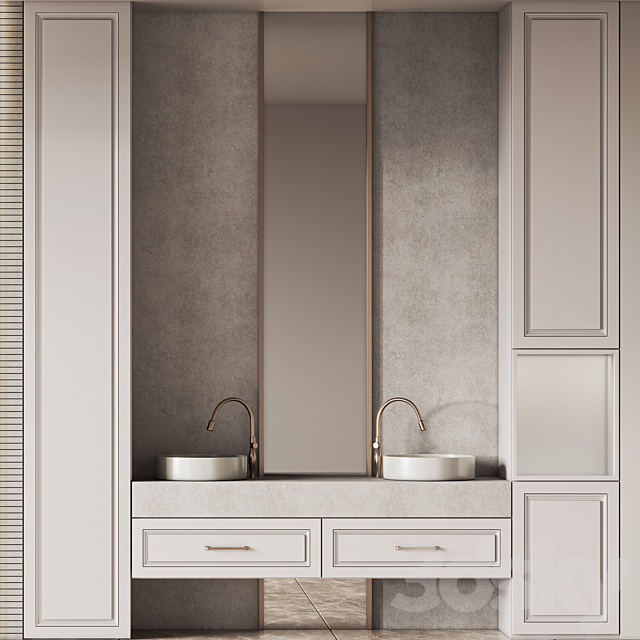 Bathroom Furniture Set 19 3DS Max Model - thumbnail 4