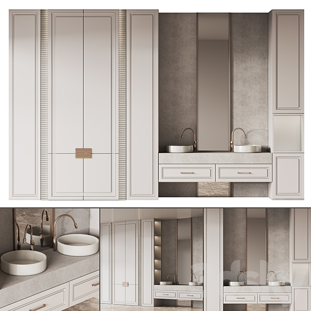 Bathroom Furniture Set 19 3DS Max Model - thumbnail 7