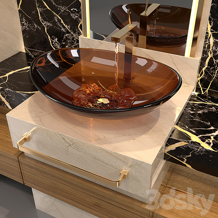 Bathroom Furniture Set 3 3DS Max Model - thumbnail 2