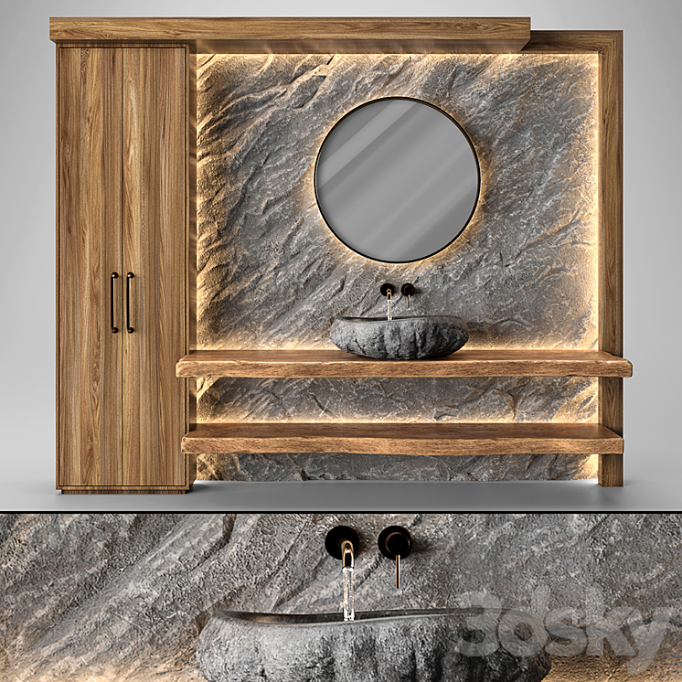 Bathroom Furniture Set 4 3DS Max - thumbnail 1