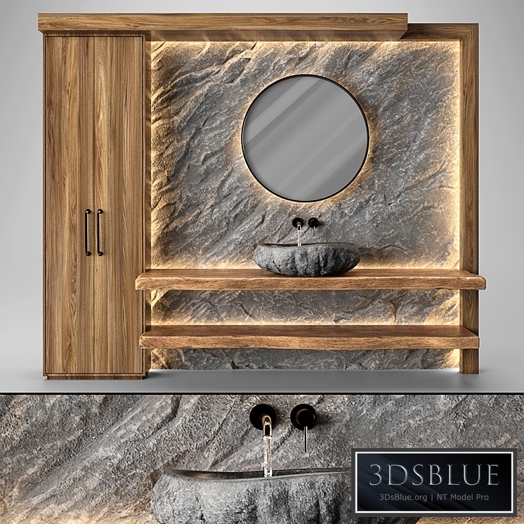 Bathroom Furniture Set 4 3DS Max - thumbnail 3