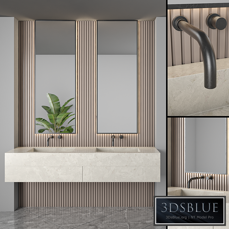 Bathroom furniture set 52 3DS Max - thumbnail 3