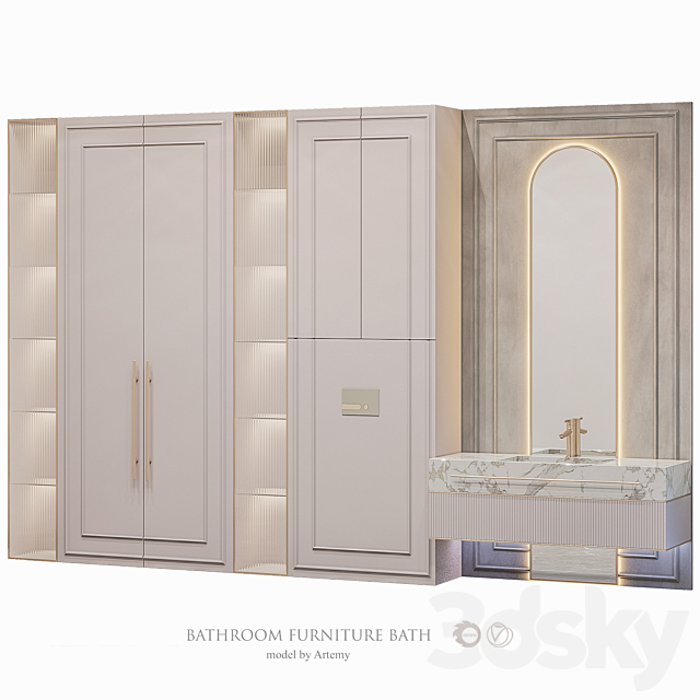 Bathroom furniture set 57 3DS Max Model - thumbnail 3