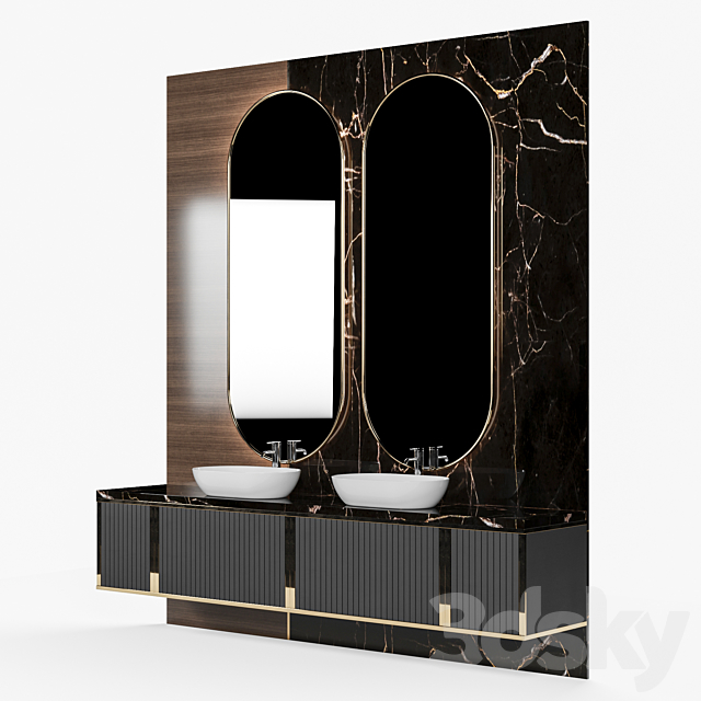 bathroom furniture set 6 3DS Max Model - thumbnail 2