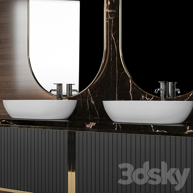 bathroom furniture set 6 3DS Max Model - thumbnail 3