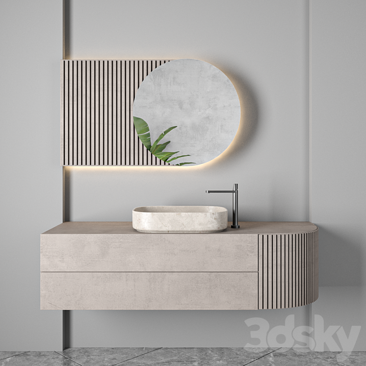 bathroom furniture set 87 3DS Max Model - thumbnail 1