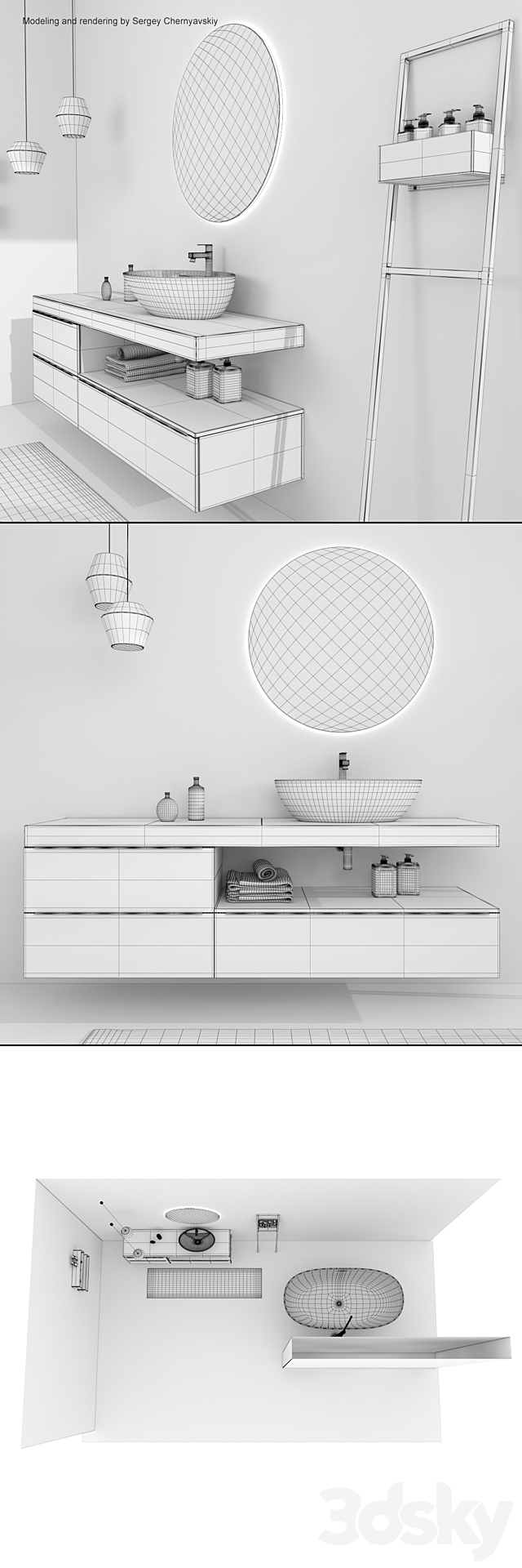 Bathroom furniture set Arcom e.Ly 4 3ds Max - thumbnail 3