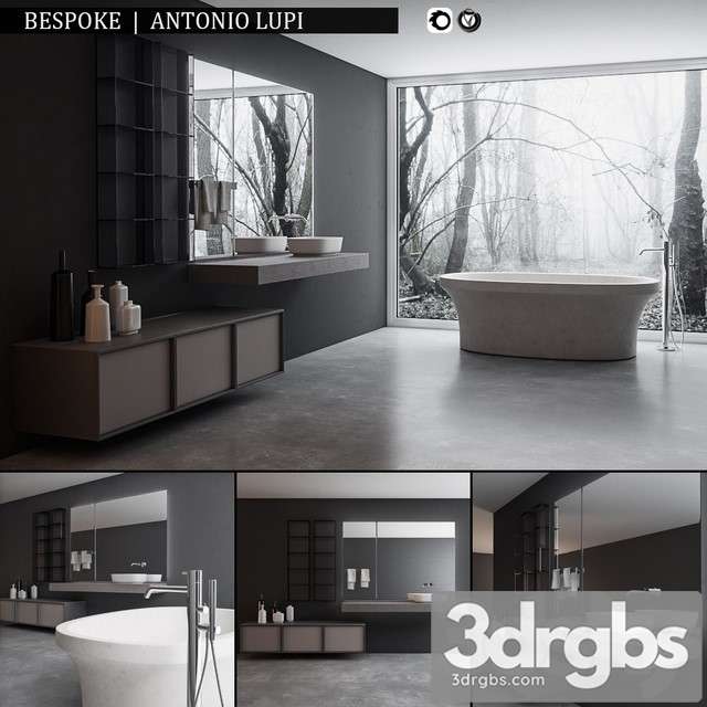 Bathroom Furniture Set Bespoke 3dsmax Download - thumbnail 1