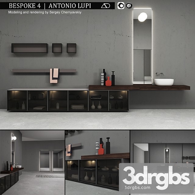 Bathroom Furniture Set Bespoke 4 3dsmax Download - thumbnail 1