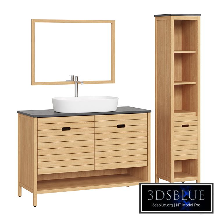 Bathroom furniture set by La Redoute Saturne Acacia # 01 3DS Max - thumbnail 3