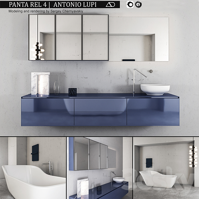 Bathroom furniture set Panta Rel 4 3ds Max - thumbnail 1