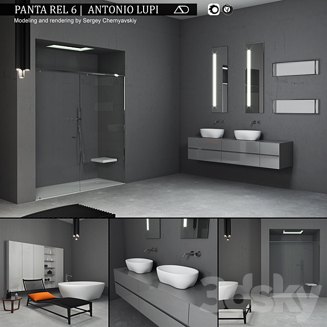 Bathroom furniture set Panta Rel 6 3ds Max - thumbnail 1