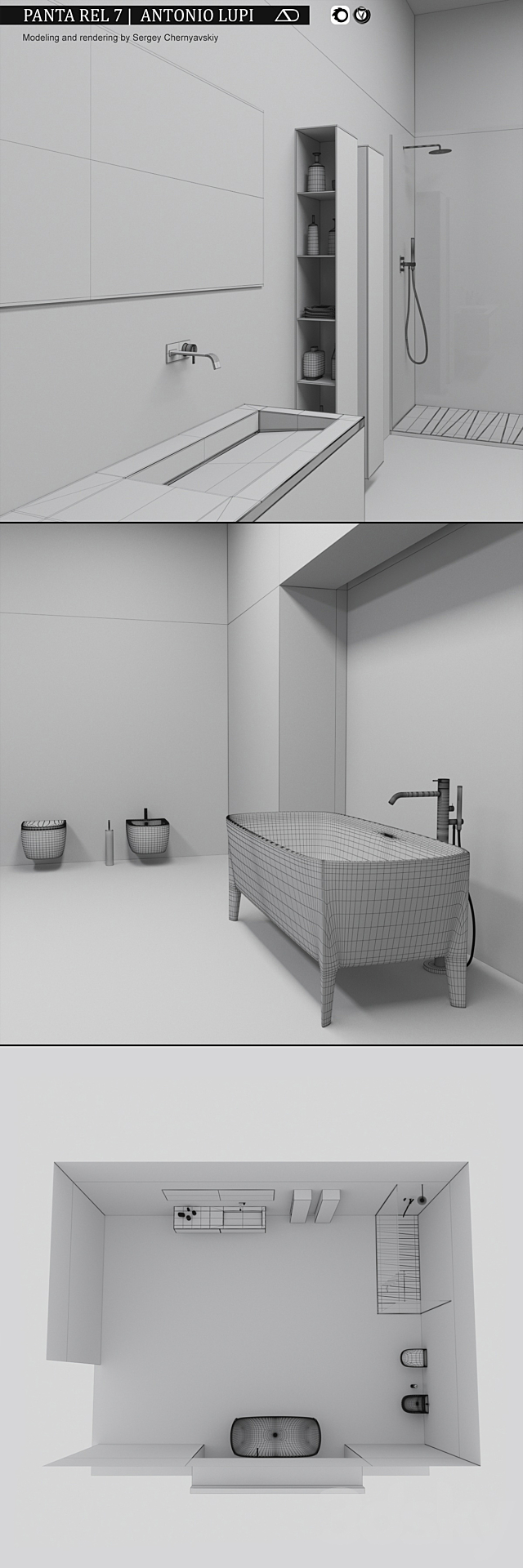 Bathroom furniture set Panta Rel 7 3DS Max Model - thumbnail 3