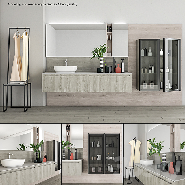 Bathroom furniture set Rush 3ds Max - thumbnail 1