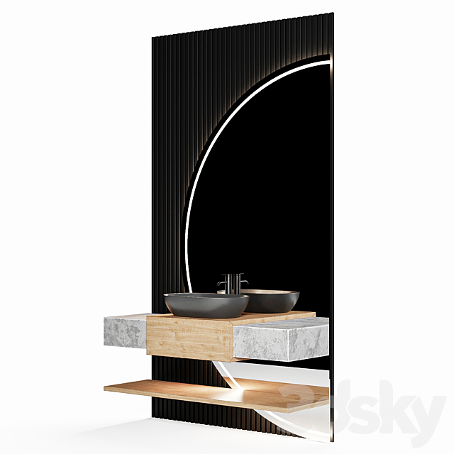 bathroom furniture set_2 3DS Max Model - thumbnail 2