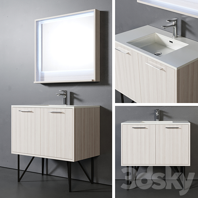 Bathroom Furniture Tulum90cm 3ds Max - thumbnail 1