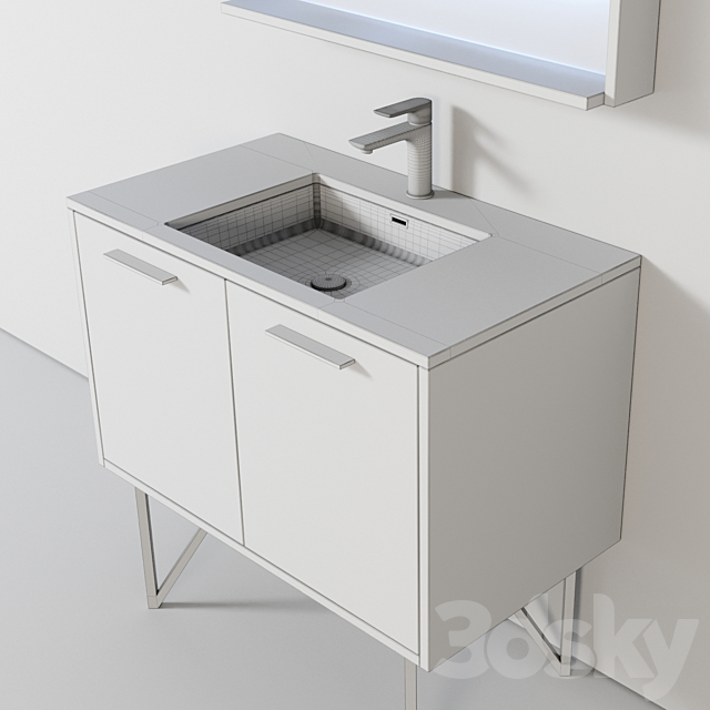 Bathroom Furniture Tulum90cm 3ds Max - thumbnail 3