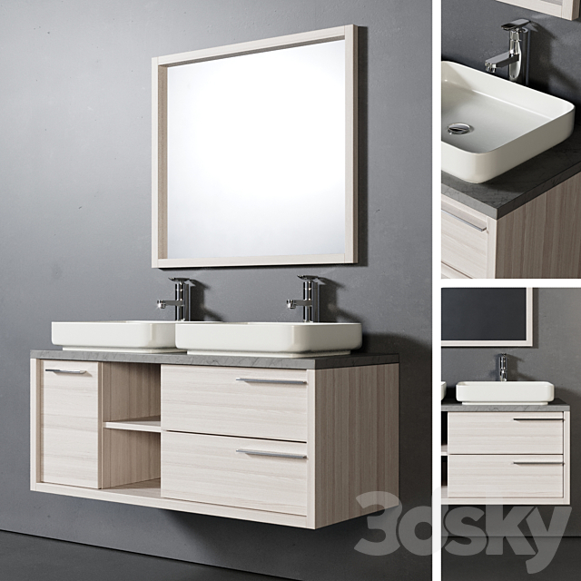 Bathroom Furniture Vermont 120cm 3ds Max - thumbnail 1