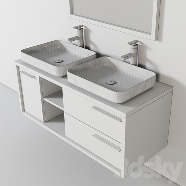 Bathroom Furniture Vermont 120cm 3ds Max - thumbnail 3