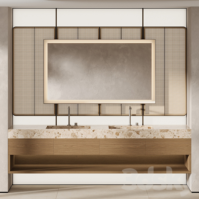 Bathroom furniture with light wall 3ds Max - thumbnail 1