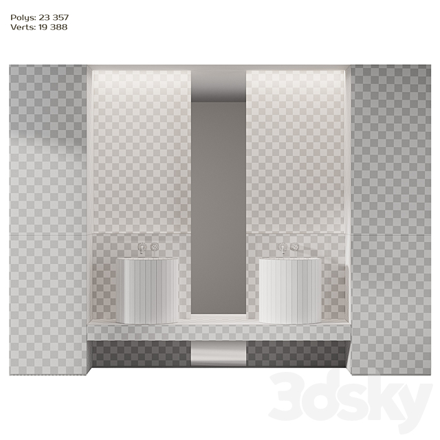 Bathroom furniture with luminous sinks 3ds Max - thumbnail 3