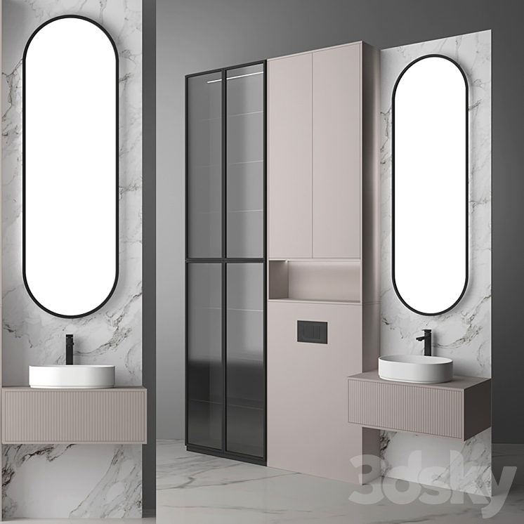 Bathroom set 14 3DS Max Model - thumbnail 1