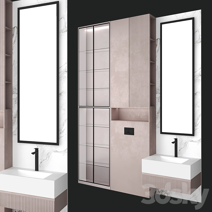 Bathroom set 19 3DS Max - thumbnail 2