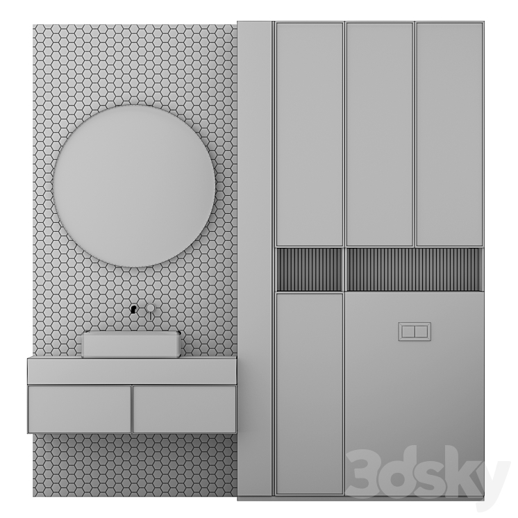 Bathroom set 22 3DS Max - thumbnail 2