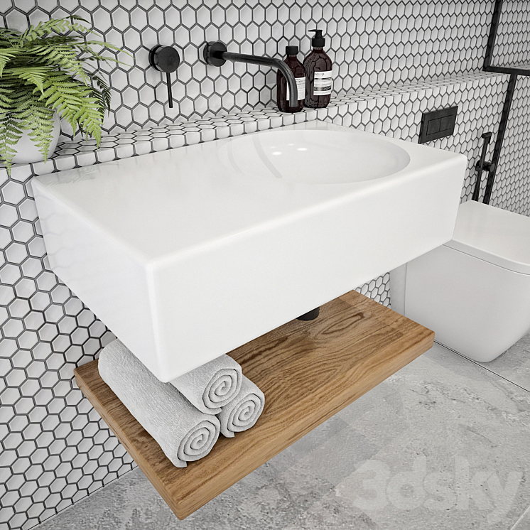 Bathroom Set 3 3DS Max - thumbnail 2