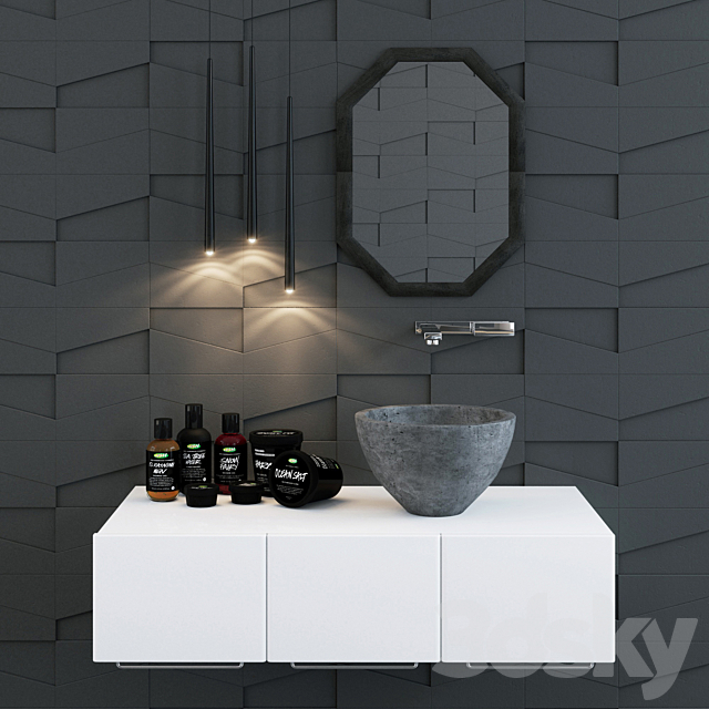 bathroom set 3ds Max - thumbnail 1