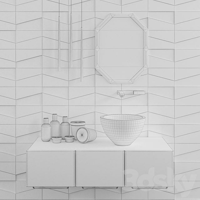 bathroom set 3ds Max - thumbnail 2