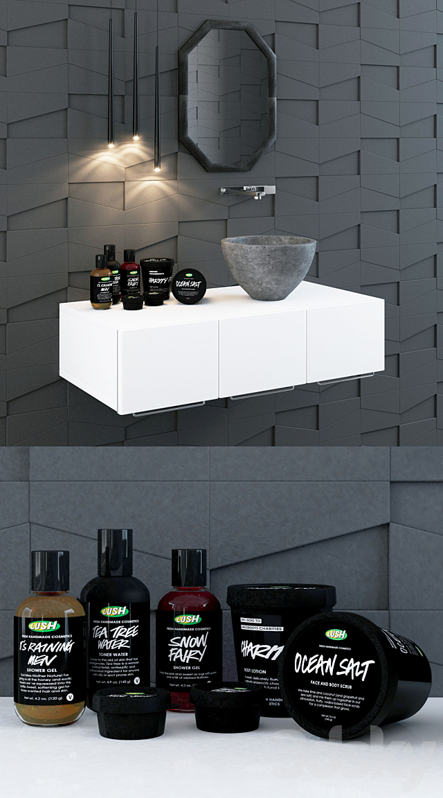 bathroom set 3ds Max - thumbnail 3