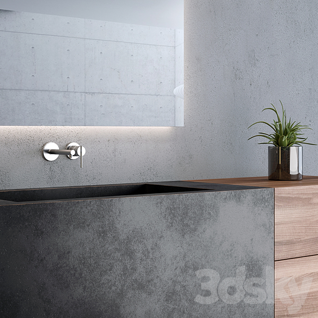 Bathroom Set _ Bathroom Furniture & Decor 03 3DS Max Model - thumbnail 3